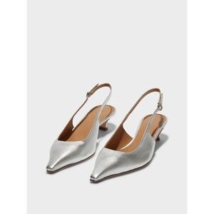 AEYDE Catrina 35mm metallic-leather pumps in Silver Napa Size 36 /US 6